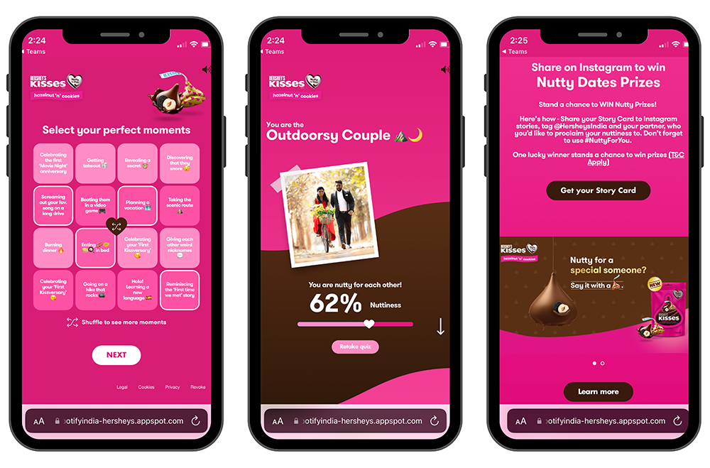 Hershey s Ecommerce Quiz Gamification Valentine s Day Campaign Spotify NuttyForYou