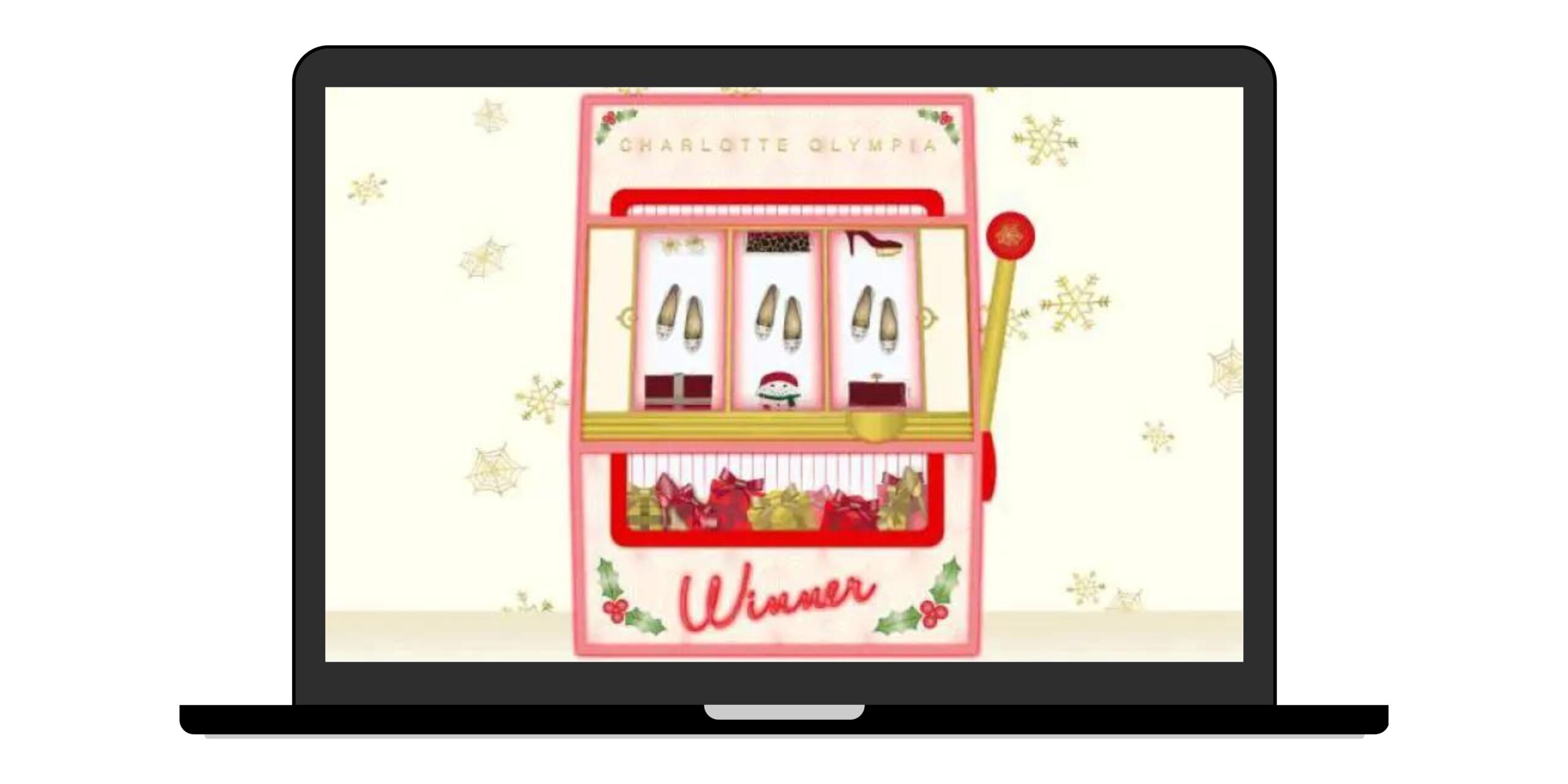 Charlotte Olympia Spin Win Slot Machine Christmas Gamification scaled