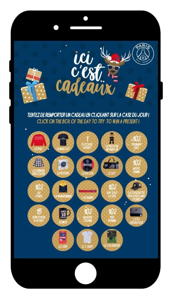 PSG Football Club Advent Calendar Prize Christmas Gamification